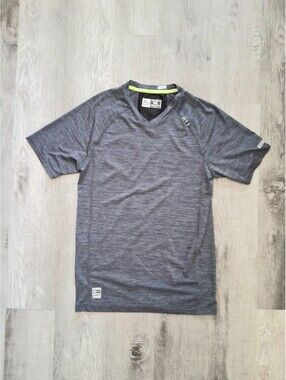 RBX X-Train Men's Small Gray Heather V-Neck Raglan Fitted Activewear T-Shirt